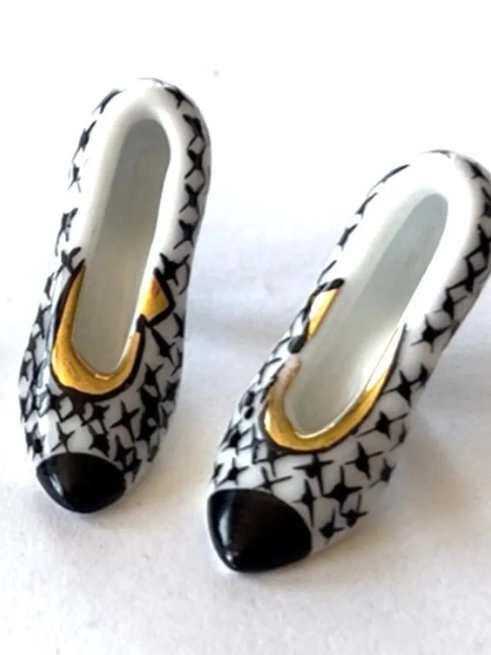TWO PAIRS * LIMOGES FRANCE PORCELIAN DOLL HEELS